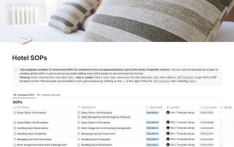 SOP Template Documentation